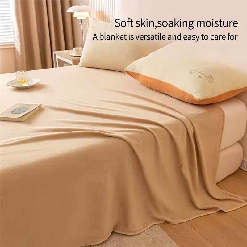 Extra Soft Flannel Blanket Thickened Nap Air Conditioning Blanket