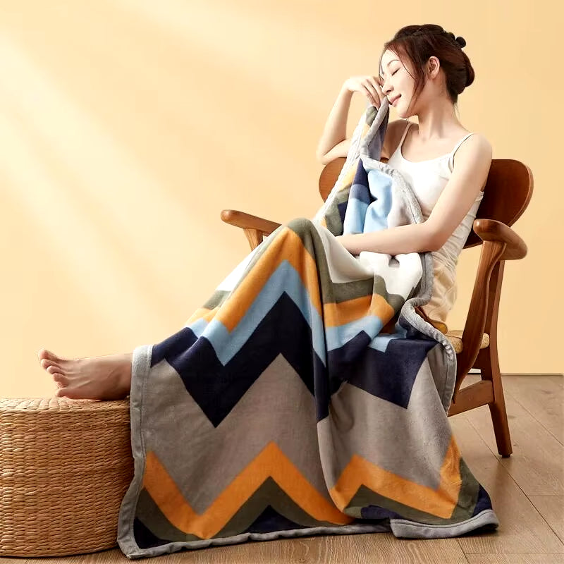 Extra Soft Flannel Blanket Thickened Nap Air Conditioning Blanket